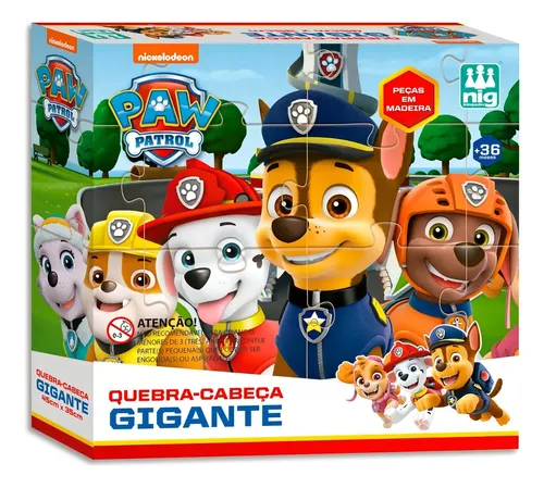 Quebra-Cabeça Gigante Patrulha Canina 16 Peças em Madeira