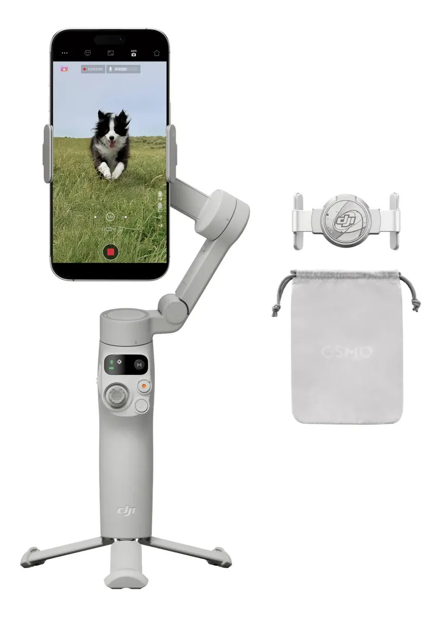 Estabilizador DJI Osmo Mobile 7 para iPhone e Android, tripé integrado, ultraleve, ActiveTrack 7.0, ShotGuides, edição com um toque, 10 horas de uso - DJI131