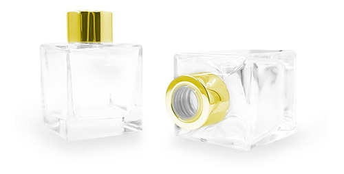Imagem 7 de 9 de 10 Frascos Vidro-cubo Para Aromatizador 100ml Tampa Luxo