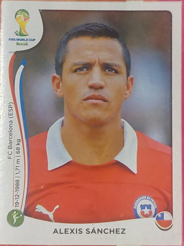 Lámina Álbum Mudial Brasil 2014 Alexis Sanchez 164 Reciclado