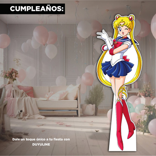Figura Sailor Moon Usagi Base Solida Tamaño Real Coroplast Modelo 1