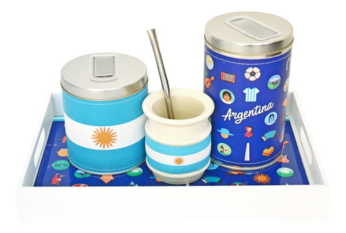 Juego De Mate Bandeja Desayuno Latas Mate Plastico Argentina