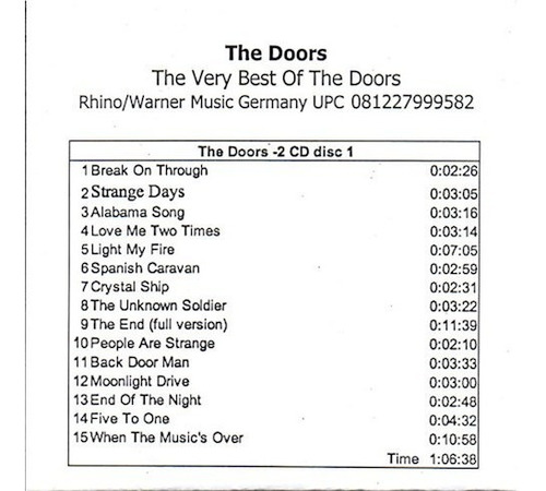 The Very Best Of (2cd) Remastered - Doors (cd)