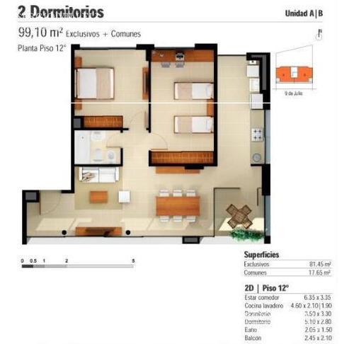 Imagen 2 de 11 de 9 De Julio 3200. Departamento De Dos Dormitorios En Venta . En Rosario.