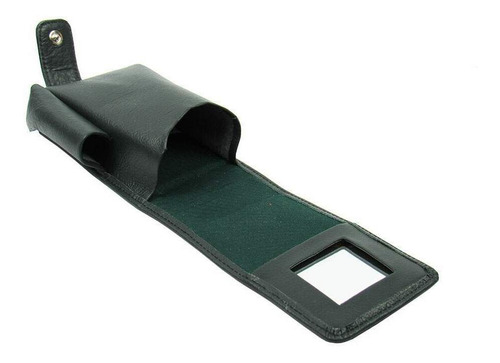 Imagem 2 de 6 de Cigarreira Em Couro Verde Musgo Com Espelho