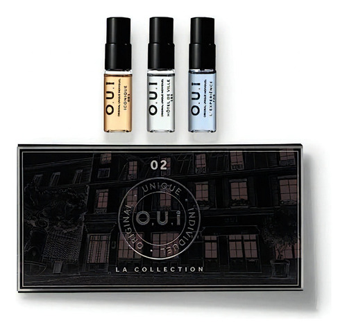 Perfume Ou.i La Collection 02 Eau De Parfum para hombre, 3 fragancias diferentes de 5 ml cada una