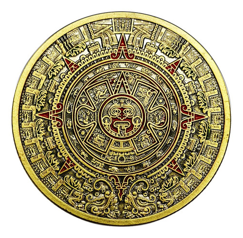Imagen 1 de 12 de Moneda De Bronce Maya Pirámide Maya Medallón Conmemorativo