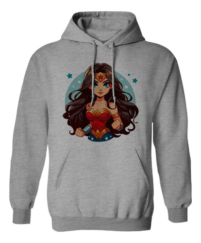 Sudadera Con Gorro Super Heroina Mm Mujer Maravilla Animada