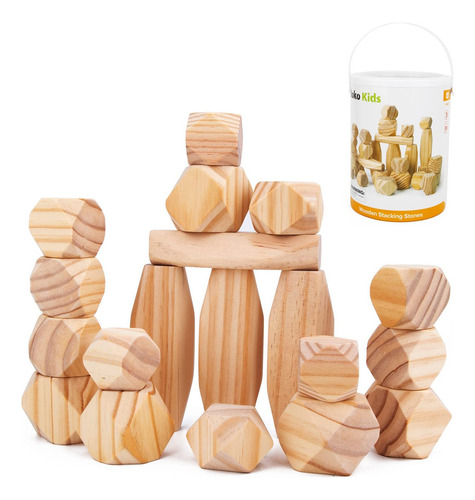 Juegos  Jumbo 30 Bloques De Madera Para Niños Pequeñ Fr80bc