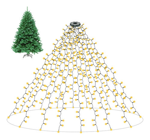 Rede De Árvore De Natal, Luzes Com Anel [u]