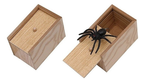 2 Piezas De Madera Broma Araña Scare Caja Madera Sorpresa Br