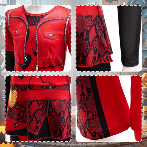 Zaisuifun Disfraz Rojo Para Niñas Rise Con Peluca, Trajes De