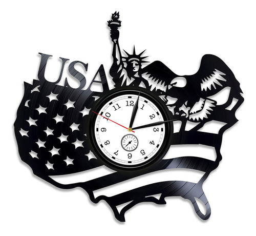 Kovides - Reloj De Pared Con Diseño De Bandera Americana
