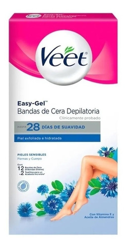 Bandas Depilatorias Veet Easy Grip De Cera Piel Sensible 