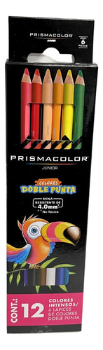 Colores Prismacolor Junior Doble Punta C/6 Pzas 12 Colores Color Del Trazo Surtido