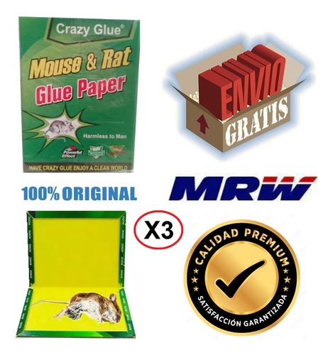 Pega Trampa Lamina Para Ratones Ratas Raton X3 (03) Laminas