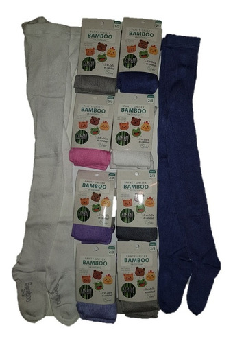 Pack 3 Pantys Bambu Sin Costuras Bebe Niña Colores Surtidos