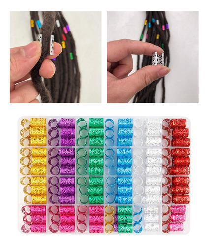 Dreadlocks Cabello Trenzado Puños Cuentas, Anillos