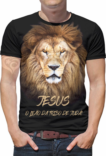 Camiseta Leao De Juda Jesus Gospel Criativa Masculina Roupa