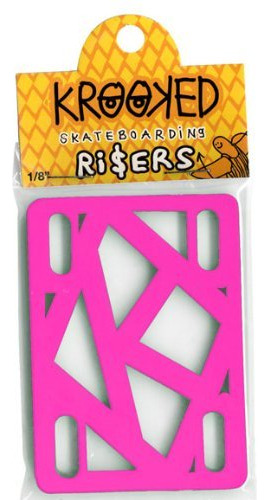 Elevador Krooked Tabla Skate (1 8 Color Rosa Riser Pads