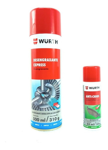 Kit Anti Chios Desengraxante Limpeza Pastilhas Freio Wurth