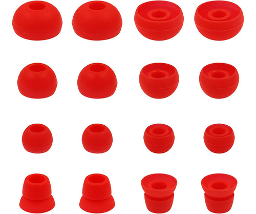 Set De Siliconas Eartips Alxcd Audífonos 8 Pares Rojo