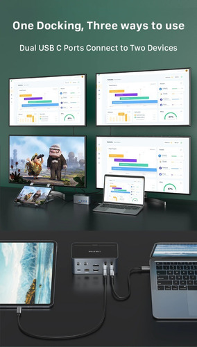 Hub Usb C 16 Em 1 Cabletime C162ag Com Hdmi E Rj45