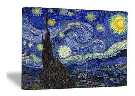 Wieco Art Noche Estrellada De Van Gogh Impresion En Lienzo