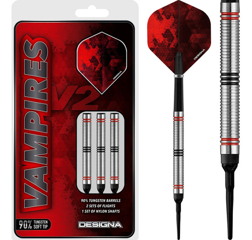 Designa Darts Vampir V2 Juego Dardo Punta Suave Barril 90%