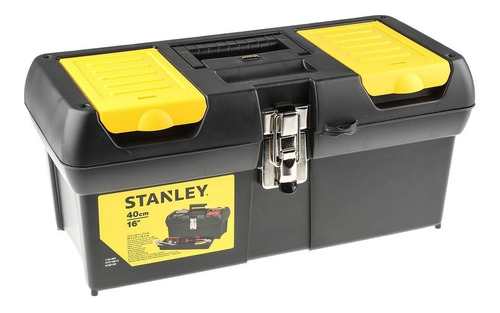 Caja de herramientas Stanley 16-013 de plástico 206mm x 403mm x 181mm negra y amarilla