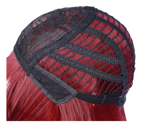 Mecanismo De Peluca Larga, Recta, Rojo Vino, De A Fashion La