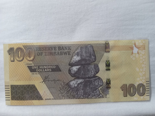 Billete De Zimbabwe 100 Dólares
