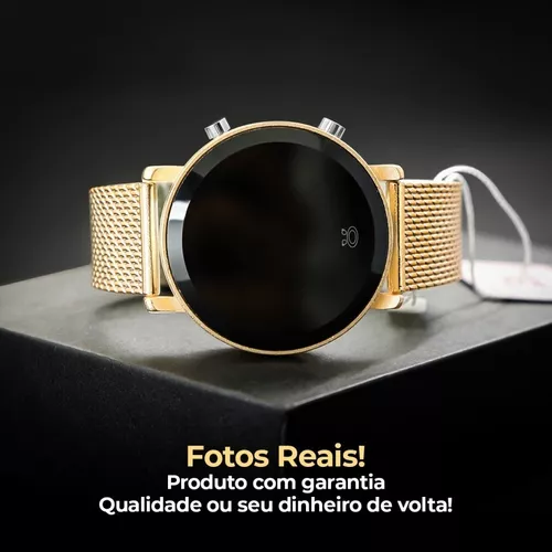 Relógio Digital Led Feminino de Pulso Preto Redondo Original