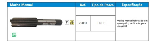Macho Manual (3° Macho) Unef 79001 1x20 Es 3b - Osg