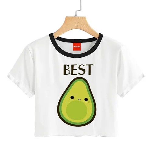 2 Blusas Mejores Amigas Aguacate Friends Playera Crop 725