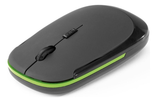 Mouse Wireless S/ Fio 2.4 Ghz Emborrachado Com Pilhas Cor Verde