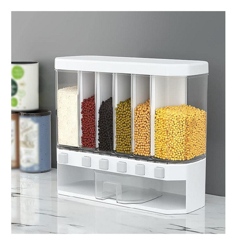 Dispensador Organizador De Cereales Y Granos Para Cocina Color Transparente