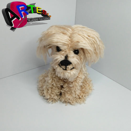 Perrito Tejido A Crochet De 20cm, Color Miel, 100% Artesanal