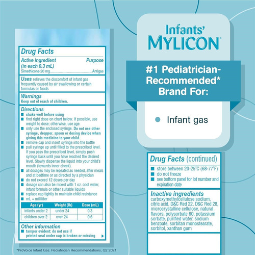 Alivio Gas Mylicon Gotas Para Los Bebés - Frmula