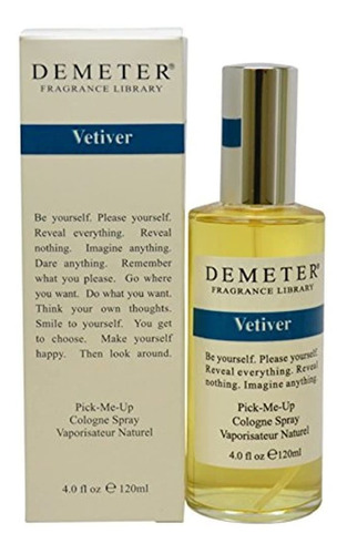 Demeter Vetiver Cologne Spray Para Mujer, 4 Onzas