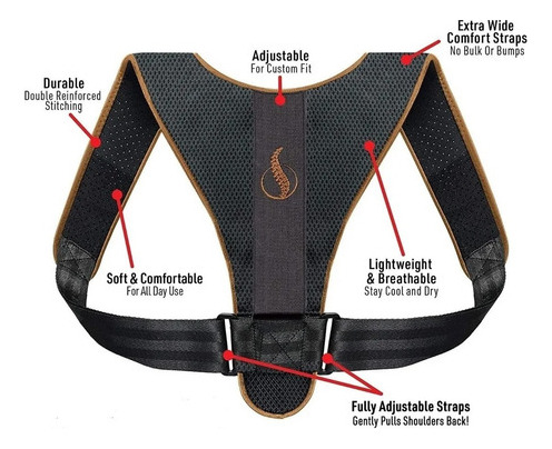 Faja Corrector De Postura Lumbar Espalda Mujer Hombre
