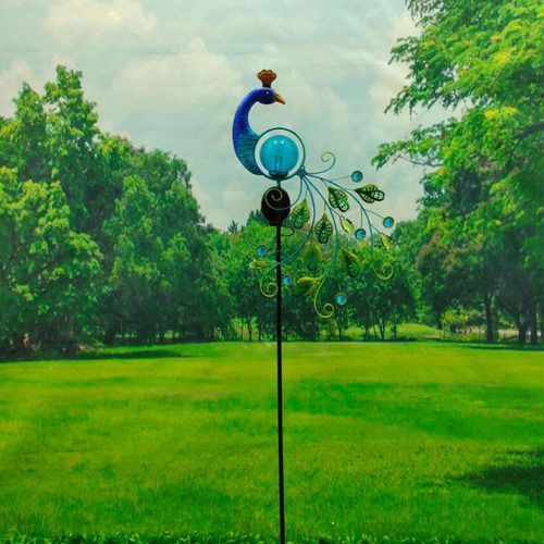 Luz Solar De Estaca Para Jardín De Pavo Real Luces Solares