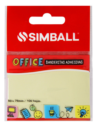 Nota Adhesiva Simball Office 50x75 Liso Color Amarillo