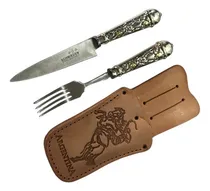 Comprar Cuchillo De Alpaca Hoja De 12cm Inox. + Tenedor Cabo Alpaca