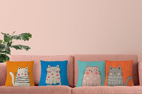 Fundas De Almohada 45 X 45 Cm Gato Mirando Fijamente