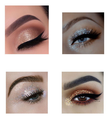 Paleta Sombras 12 Glitter Kawaii Estuche Espejo + Regalo