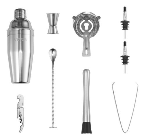 Vevor Juego Completo De Coctelera 10 Uds Acero Inoxidable