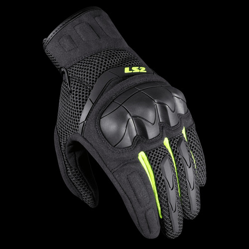 Guantes Moto Ls2 Kubra Verano Hombre Protecciones Touch Rpm Color Amarillo Talle Xl