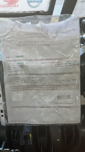 Motor Completo Toyota Yaris S 1.5 Cvt 2021 Con 04d (Usado)