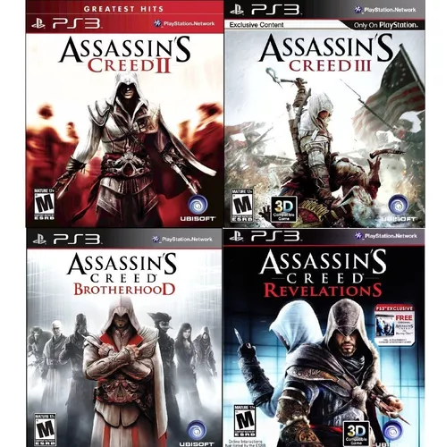 Assassins Creed 1 2 3 Brotherhood Revelations PS3 Game Lot